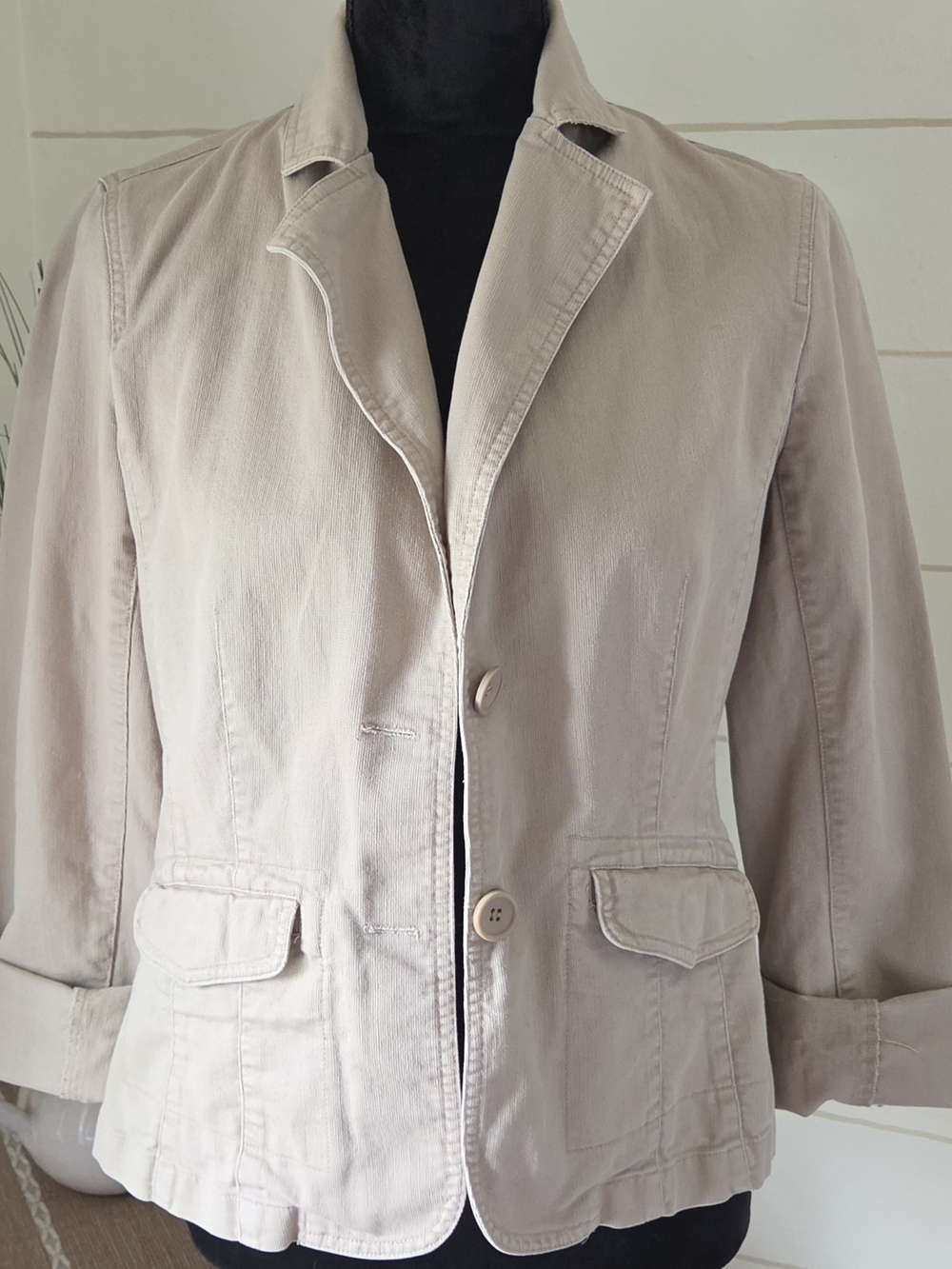 Vintage BB Dakota Tan Khaki Blazer Jacket Cotton Cargo Utility Safari Classic